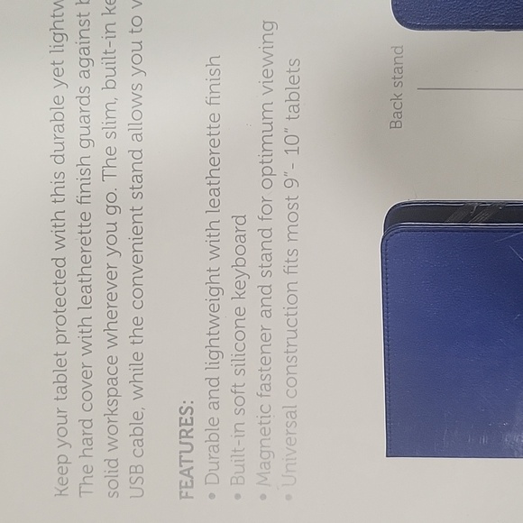Polaroid Blue 9" - 10" Universal Keyboard Folio Stand w/Micro USB connectivity - Picture 9 of 10